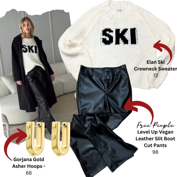 We The Free People Level Up Black Vegan Leather Slit Boot Cut Pants - Picture 8 of 10